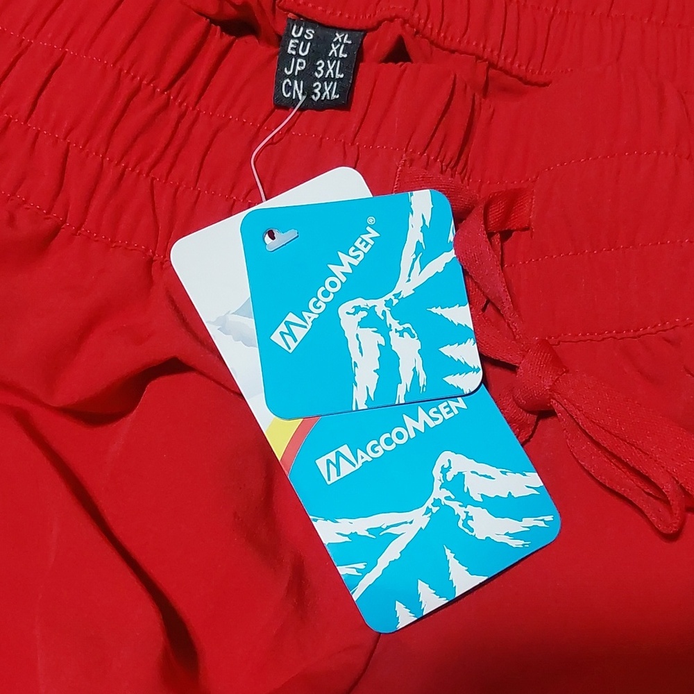 Women's Red Drawstring Jogger Pants - Picture 6 of 6